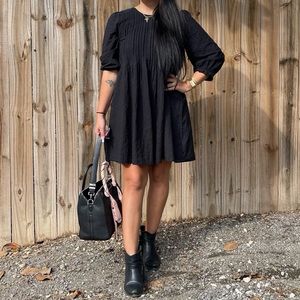 Madewell Black Embroidered Pintuck Size Small